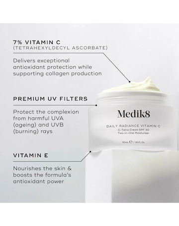 Medik8 Daily Radiance Vitamin C C-Tetra Cream SPF 30 Two-in-One Moisturiser