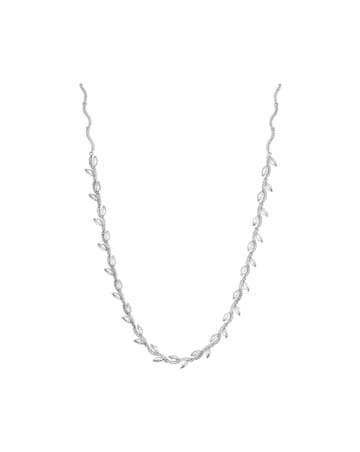 Jon Richard Silver Plated Pave Wave Leaf Collar Necklace
