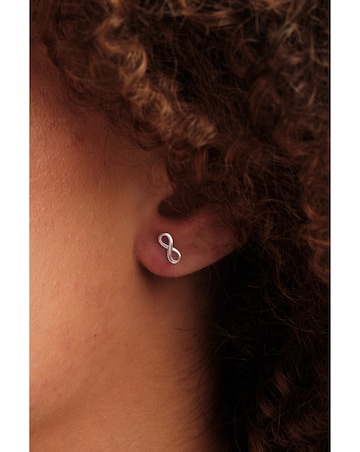 Simply Silver Sterling Silver 925 Infinity Stud Earrings