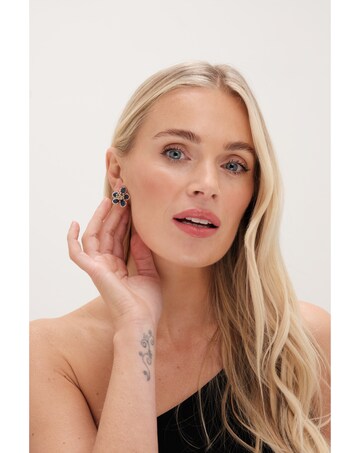 Jon Richard Gold Plated Satin Floral Earrings