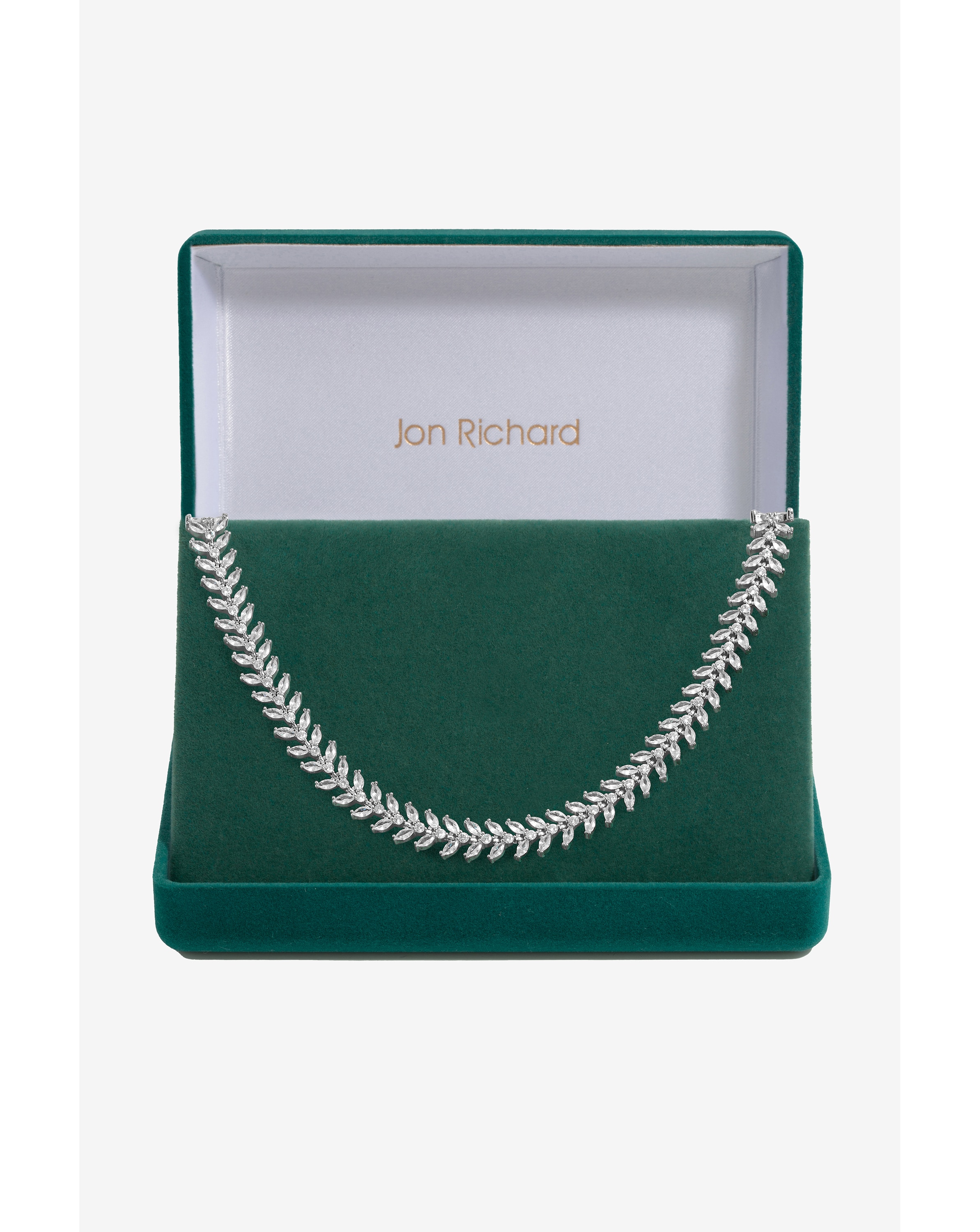 Jon Richard CZ Leaf Adjustable Necklace