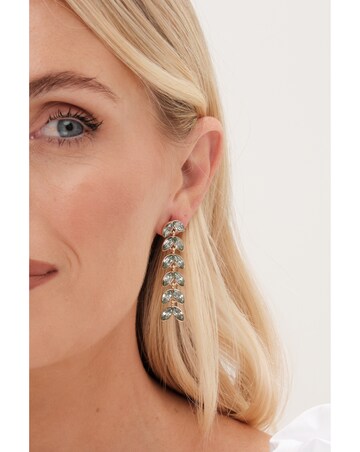 Mood Gold Green Leaf Linear Drop Earrings