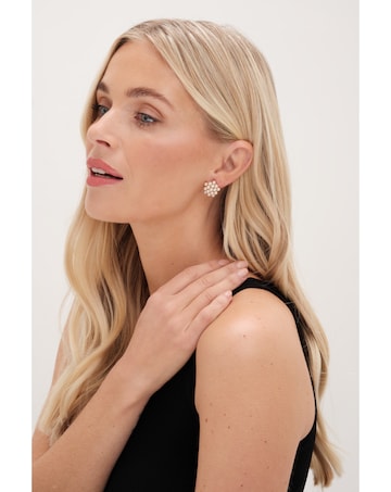 Jon Richard Gold Plated Clustered Pearl Earrings