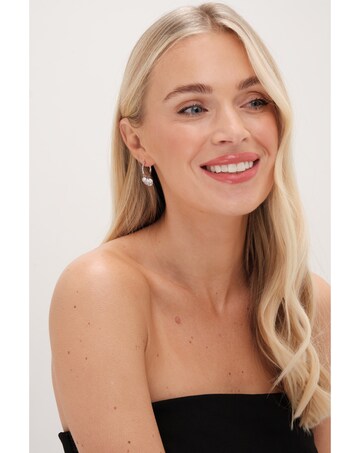 Jon Richard Rhodium Plated Cubic Zirconia Crystal Charm Earrings