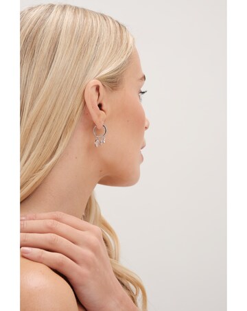 Jon Richard Rhodium Plated Cubic Zirconia Crystal Charm Earrings