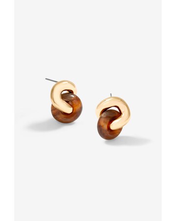 Jon Richard Gold Plated Polished And Resin Knot Stud Earrings