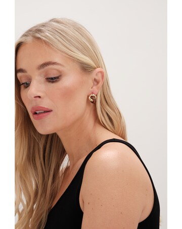 Jon Richard Gold Plated Polished And Resin Knot Stud Earrings