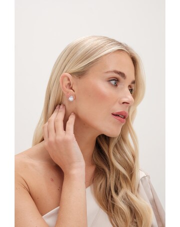 Jon Richard Rhodium Plated Cubic Zirconia Crystal Peardrop Studs - Gift Boxed