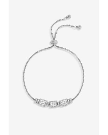 Jon Richard Silver Plated Pave Charm Toggle Bracelet