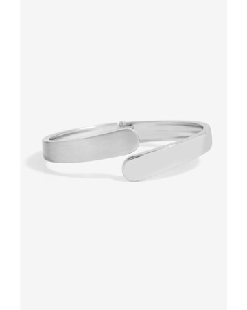 Jon Richard Silver Plated Polished Satin Open Hinge Bangle