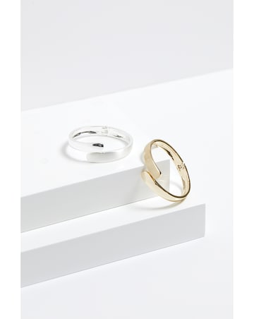 Jon Richard Silver Plated Polished Satin Open Hinge Bangle