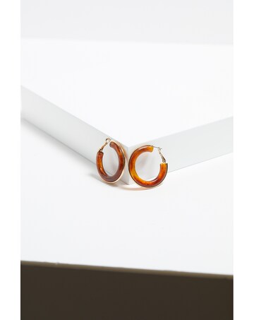 Mood Gold Tort Resin And Polished Large Hoops