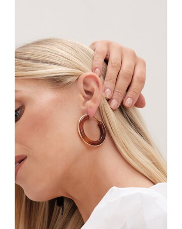 Mood Gold Tort Resin And Polished Large Hoops