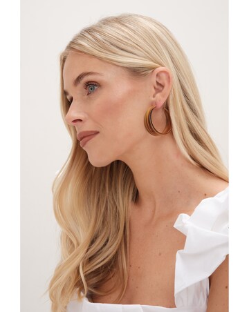 Mood Gold Tapered Resin Hoop Earrings