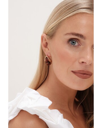 Mood Gold Tort Resin Dome Hoop Earrings