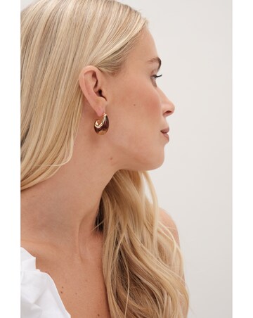 Mood Gold Tort Resin Dome Hoop Earrings