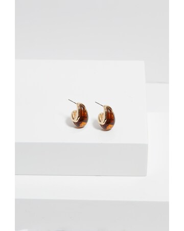 Mood Gold Tort Resin Dome Hoop Earrings