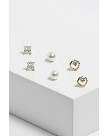 Mood Gold Pearl Cluster Hoop Earrings