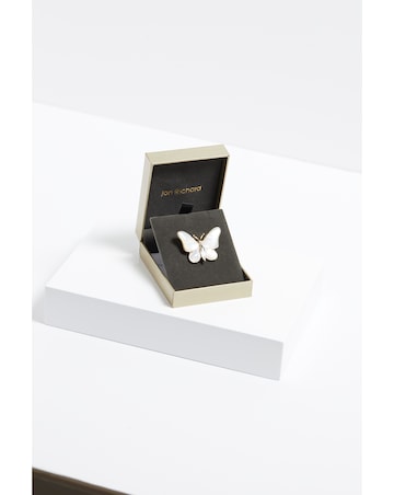 Jon Richard Gold Plated Mother Of Pearl Butterfly Brooch - Gift Boxed
