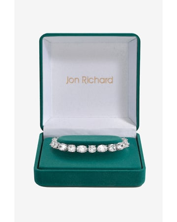 Jon Richard Rhodium Plated Cubic Zirconia Mixed Stone Bracelet - Gift Boxed