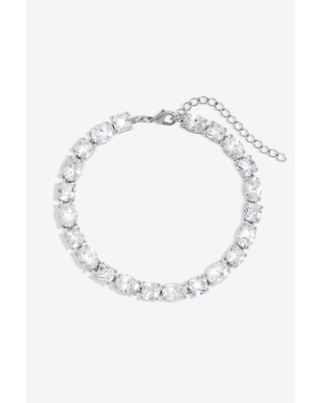 Jon Richard Rhodium Plated Cubic Zirconia Mixed Stone Bracelet - Gift Boxed