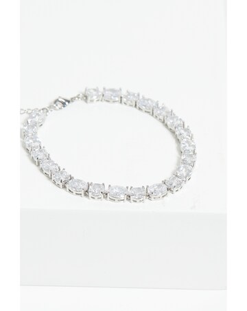 Jon Richard Rhodium Plated Cubic Zirconia Mixed Stone Bracelet - Gift Boxed