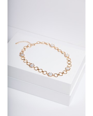 Jon Richard Gold Plated And Baroque Pearl Polished Chain Necklace