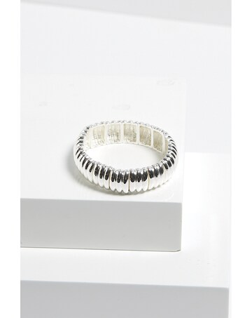 Mood Silver Ridged Stretch Bracelet
