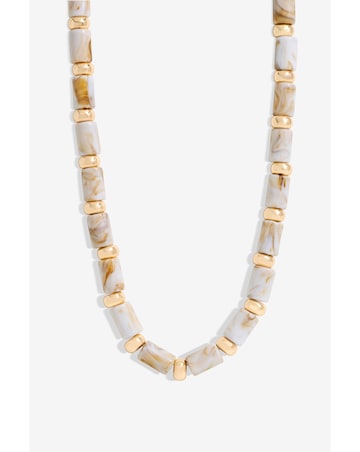 Mood Gold Cream Resin Allway Necklace
