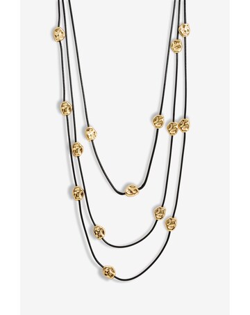 Mood Gold Nugget Multirow Cord Necklace