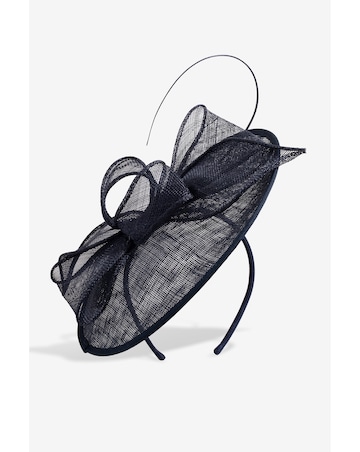 Jon Richard Navy Woven Bow Fascinator