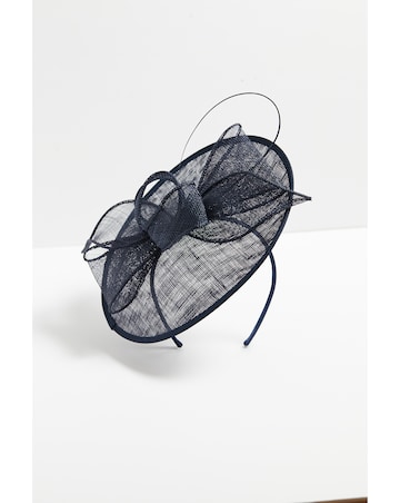 Jon Richard Navy Woven Bow Fascinator