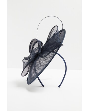 Jon Richard Navy Woven Bow Fascinator