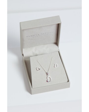 Simply Silver Sterling Silver 925 Polished Cubic Zirconia Heart Set- Gift Boxed