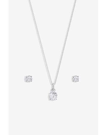 Simply Silver Sterling Silver 925 Cubic Zirconia Classic Round Set - Gift Boxed