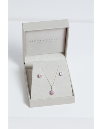 Simply Silver Sterling Silver 925 Cubic Zirconia Classic Round Set - Gift Boxed