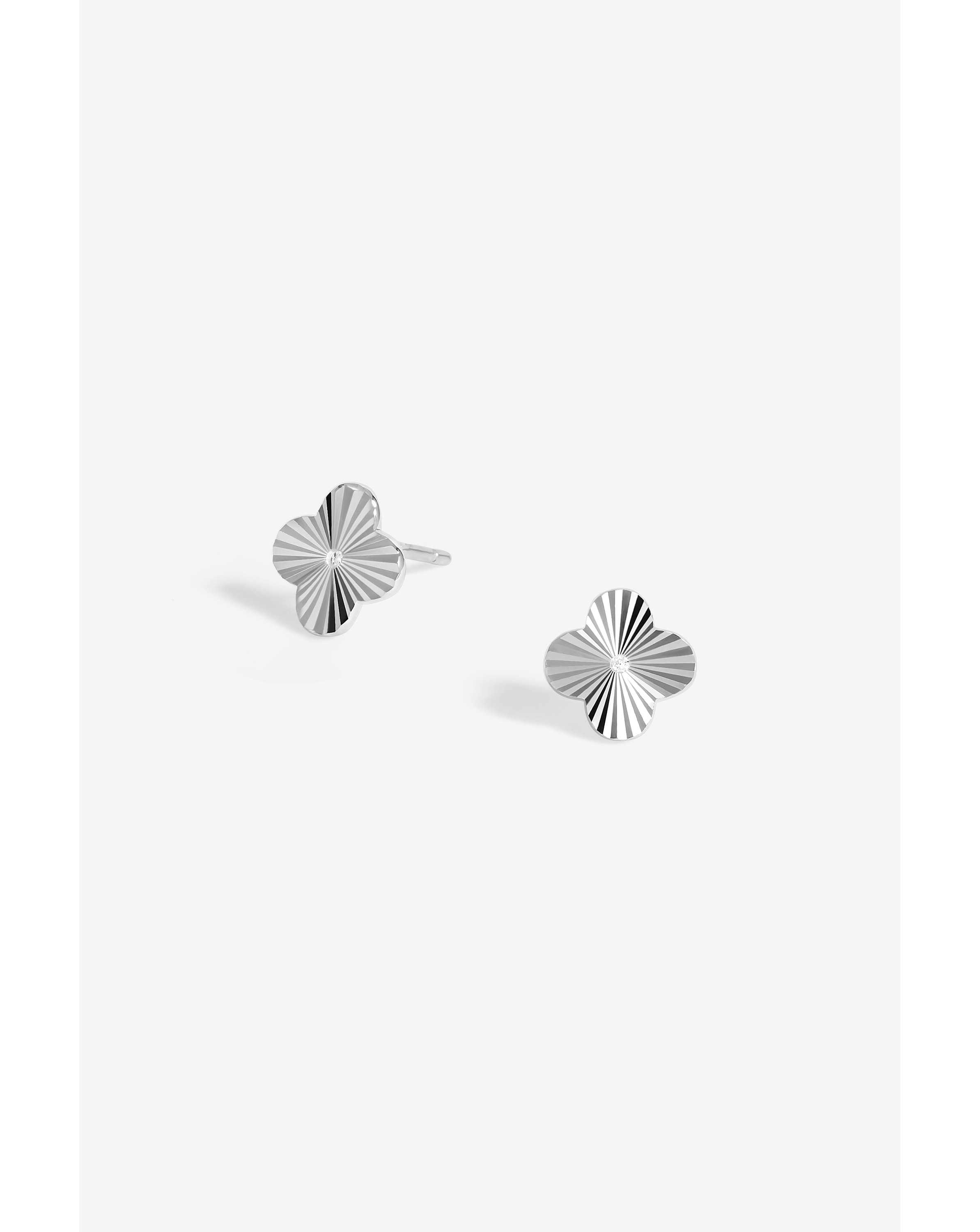 Simply Silver Cut Clover Studs