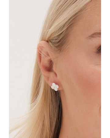 Simply Silver Sterling Silver 925 Diamond Cut Clover stud Earrings