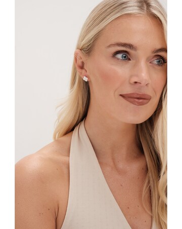 Simply Silver Sterling Silver 925 Diamond Cut Clover stud Earrings