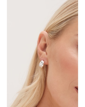 Simply Silver Sterling Silver 925 Polished Double Row Ridge Drop Earrings