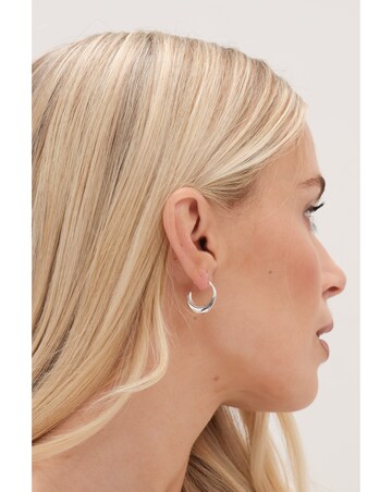 Simply Silver Sterling Silver 925 Polished Curved Hoop Earrings