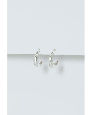 Simply Silver Sterling Silver 925 Polished Curved Hoop Earrings