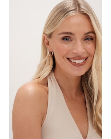 Simply Silver Cut Mini Hoops