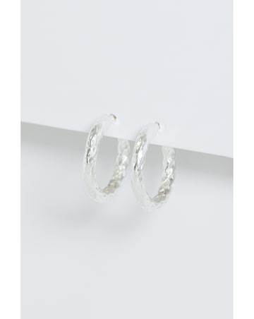 Simply Silver Cut Mini Hoops
