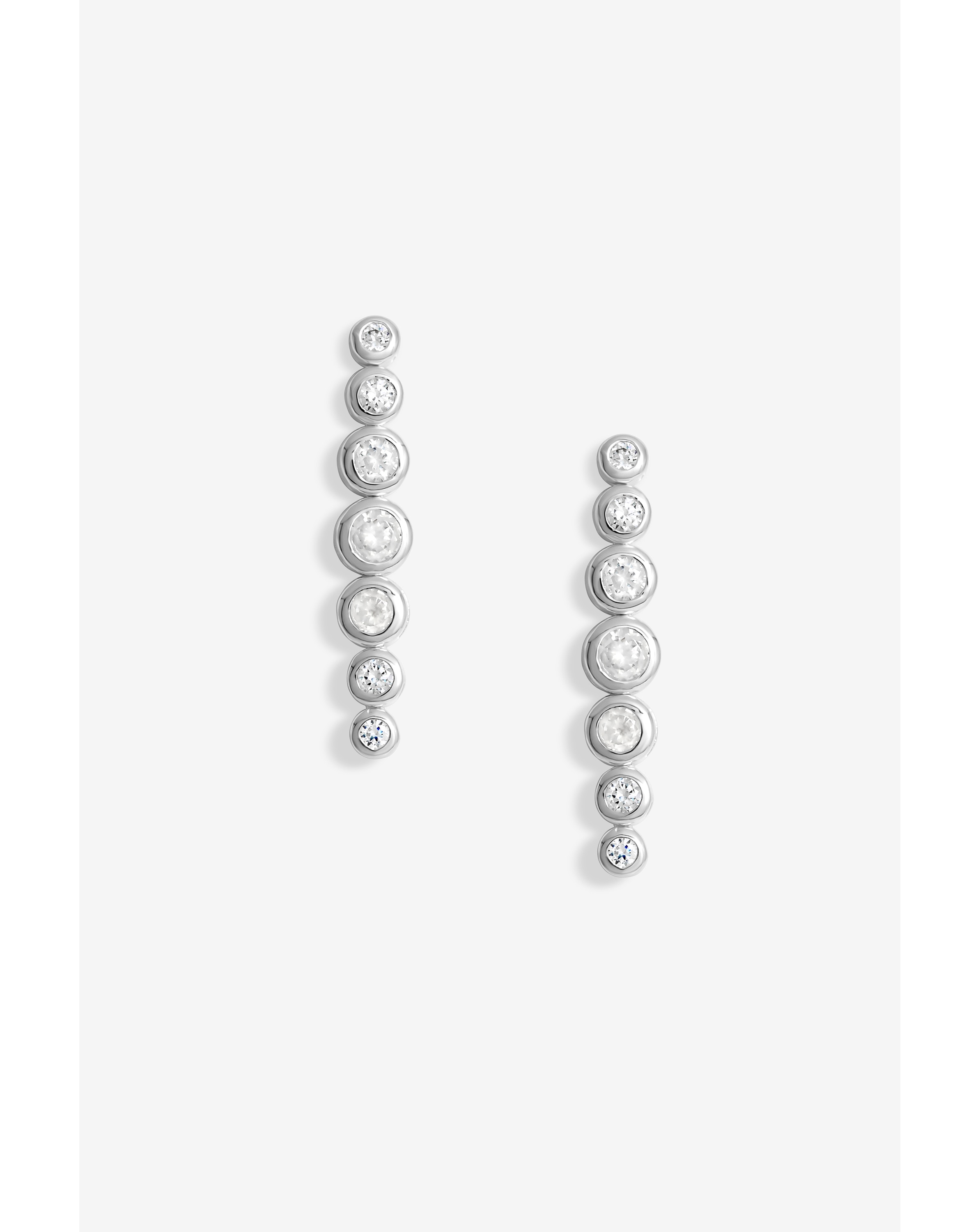 Simply Silver CZ Tennis Earrings