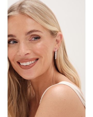 Simply Silver Sterling Silver 925 Cubic Zirconia Graduated Tennis Drop Earrings