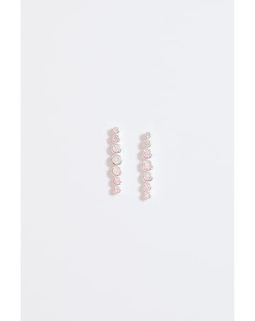 Simply Silver Sterling Silver 925 Cubic Zirconia Graduated Tennis Drop Earrings