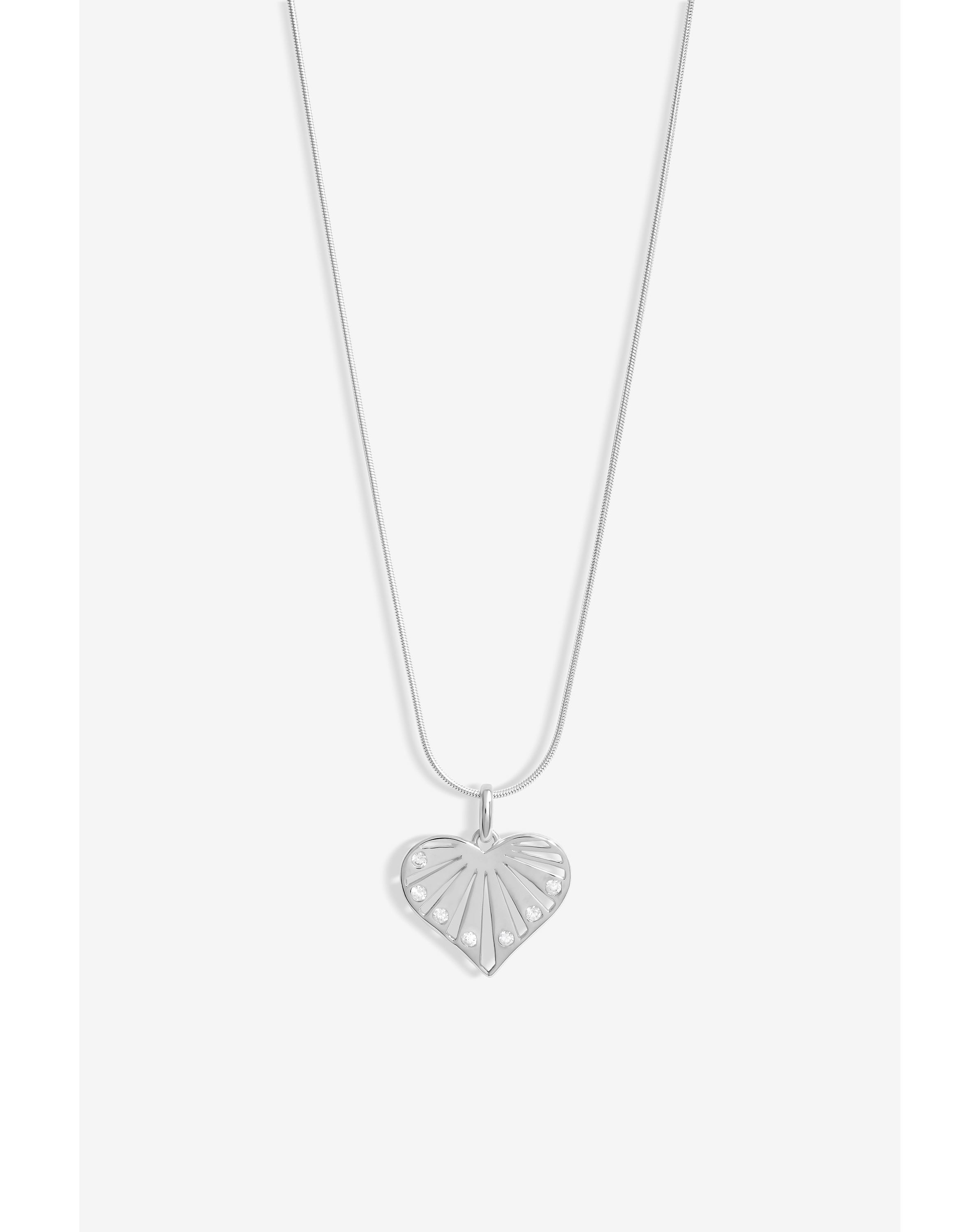 Simply Silver CZ Cut Out Heart Pendant