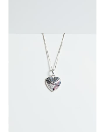 Simply Silver Sterling Silver 925 Ridged Cubic Zirconia Heart Pendant