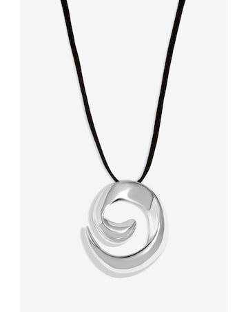 Inicio Silver Plated Molten Cord Pendant - Gift Pouch